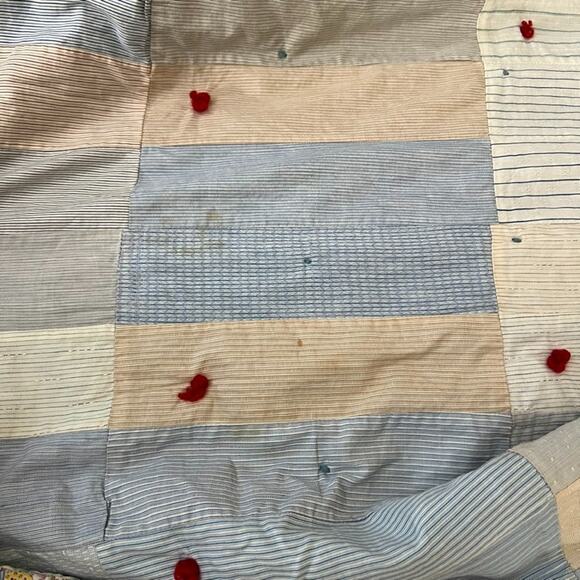 Handmade Nap Quilt Bed Cover Diamond Floral Patchwork Reversible 57" x 72" - Picture 16 of 16